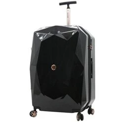 Kensie Women's 3D Gemstone TSA Lock Hardside Spinner Luggage, Black, 20-Inch Carry-On