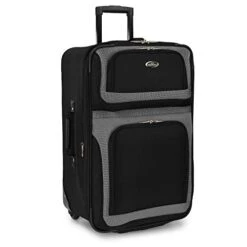 U.S. Traveler New Yorker Lightweight Softside Expandable Travel Rolling Luggage Set, Black/Grey, 4-Piece (15/21/25/29) -Travelpro Eagle Store 41fhCKiymJL