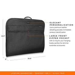 Briggs & Riley Baseline Garment Bags, Black, Classic -Travelpro Eagle Store 41lLxQ6pGvL