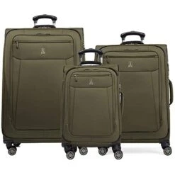 Travelpro Eagle Store 30 Travelpro Skywalk Limited 3 Piece Spinner Suitcase Set - Softside Expandable Travel Luggage With Spinning Wheels – Carry On & Checked Bags, Olive