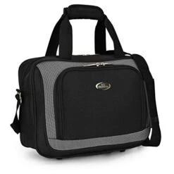 U.S. Traveler New Yorker Lightweight Softside Expandable Travel Rolling Luggage Set, Black/Grey, 4-Piece (15/21/25/29) -Travelpro Eagle Store 41v UfbN CL