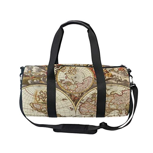 OuLian Duffel Bag Vintage Map Wallpapers - Cave Women Garment Gym Tote Bag Best Sports Bag For Boys 6 OuLian Duffel Bag Vintage Map Wallpapers - Cave Women Garment Gym Tote Bag Best Sports Bag For Boys - Image 4
