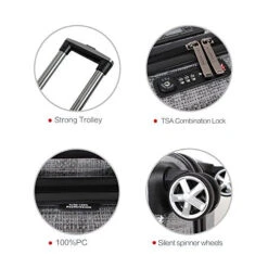 Carry On Luggage With Spinner Wheels And Integrated Weight Scale Built In TSA Lock Hard Shell Lightweight PC 20 Inch Rolling Travel Suitcase Small Cabin -Travelpro Eagle Store 515iuQwZfyL