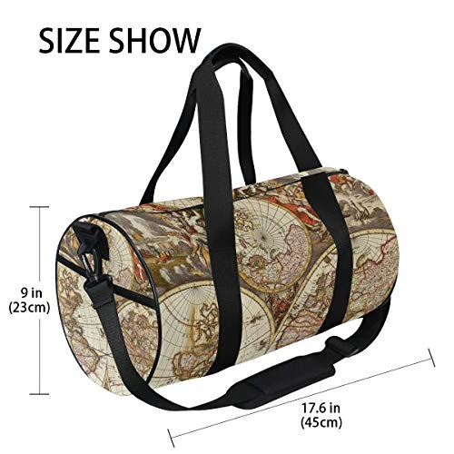 OuLian Duffel Bag Vintage Map Wallpapers - Cave Women Garment Gym Tote Bag Best Sports Bag For Boys 8 OuLian Duffel Bag Vintage Map Wallpapers - Cave Women Garment Gym Tote Bag Best Sports Bag For Boys - Image 6