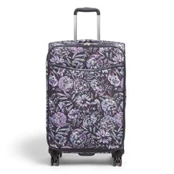 Vera Bradley Women's Softside Rolling Suitcase Luggage, Lavender Bouquet, 27" Check In