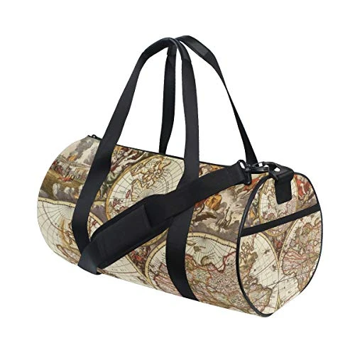 OuLian Duffel Bag Vintage Map Wallpapers - Cave Women Garment Gym Tote Bag Best Sports Bag For Boys 5 OuLian Duffel Bag Vintage Map Wallpapers - Cave Women Garment Gym Tote Bag Best Sports Bag For Boys - Image 3