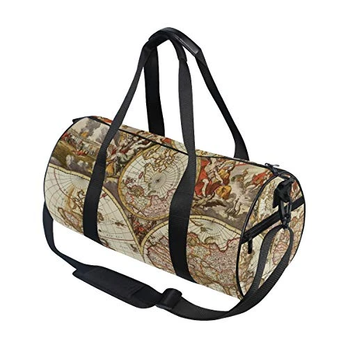 OuLian Duffel Bag Vintage Map Wallpapers - Cave Women Garment Gym Tote Bag Best Sports Bag For Boys 7 OuLian Duffel Bag Vintage Map Wallpapers - Cave Women Garment Gym Tote Bag Best Sports Bag For Boys - Image 5