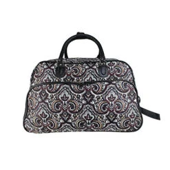 Tribal Paisley Floral Medallion Design Rolling Lightweight Carry On Duffel Bag, Lush Modern -Travelpro Eagle Store 51jaX8rA7tL