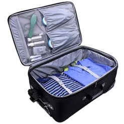 U.S. Traveler New Yorker Lightweight Softside Expandable Travel Rolling Luggage Set, Black/Grey, 4-Piece (15/21/25/29) -Travelpro Eagle Store 51mmdG0LLYL 882f9a46 c6f0 453e aadf fd122365b26b