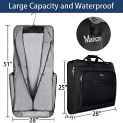 Garment Bags For Travel, Carry On Garment Bag For Business Trips With Shoulder Strap, Mancro Waterproof Foldable Luggage Hanging Suit Bags Gift For Men Women, 2 In 1 Suitcase For Coats, Suits (Black) 11 Garment Bags For Travel, Carry On Garment Bag For Business Trips With Shoulder Strap, Mancro Waterproof Foldable Luggage Hanging Suit Bags Gift For Men Women, 2 In 1 Suitcase For Coats, Suits (Black) -Travelpro Eagle Store 51o3slnvVxL
