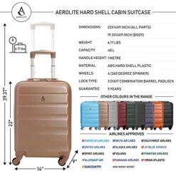 Large Capacity Maximum Allowance 22x14x9 Airline Approved By Delta United Southwest & More Carry On Luggage Bag | Rolling Travel Suitcase | Lightweight Small Hard Shell Trolley | 19.3x14x9in Body Size -Travelpro Eagle Store 51uB3HxiEeL