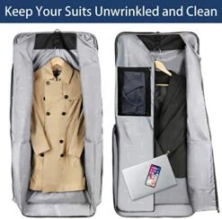 Garment Bags For Travel, Carry On Garment Bag For Business Trips With Shoulder Strap, Mancro Waterproof Foldable Luggage Hanging Suit Bags Gift For Men Women, 2 In 1 Suitcase For Coats, Suits (Black) 12 Garment Bags For Travel, Carry On Garment Bag For Business Trips With Shoulder Strap, Mancro Waterproof Foldable Luggage Hanging Suit Bags Gift For Men Women, 2 In 1 Suitcase For Coats, Suits (Black) -Travelpro Eagle Store 51wKkrIw4qL