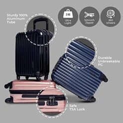 Aer De Aer Premium Carry On Luggage Spinner - Super Light Weight, Maximum Capacity - The Carry On, Re-Imagined, Navy 19 Aer De Aer Premium Carry On Luggage Spinner - Super Light Weight, Maximum Capacity - The Carry On, Re-Imagined, Navy -Travelpro Eagle Store 51xkgiH7j6S