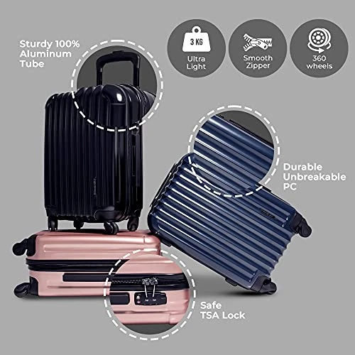 Aer De Aer Premium Carry On Luggage Spinner - Super Light Weight, Maximum Capacity - The Carry On, Re-Imagined, Navy 11 Aer De Aer Premium Carry On Luggage Spinner - Super Light Weight, Maximum Capacity - The Carry On, Re-Imagined, Navy - Image 9