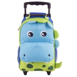 Yodo Zoo 3-Way Toddler Backpack With Wheels Or Little Kids Rolling Luggage, With Front Pouch And Side Bottle Holders, For Toddler Boys And Girls, Dinosaur